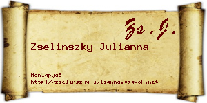 Zselinszky Julianna névjegykártya